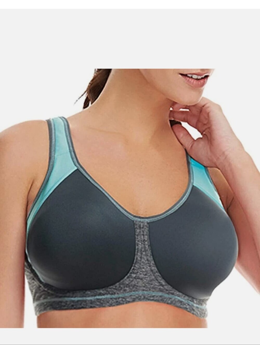 Freya Women's Size 34i Green Gray Sonic Underwire Spacer Molded Sports Bra!